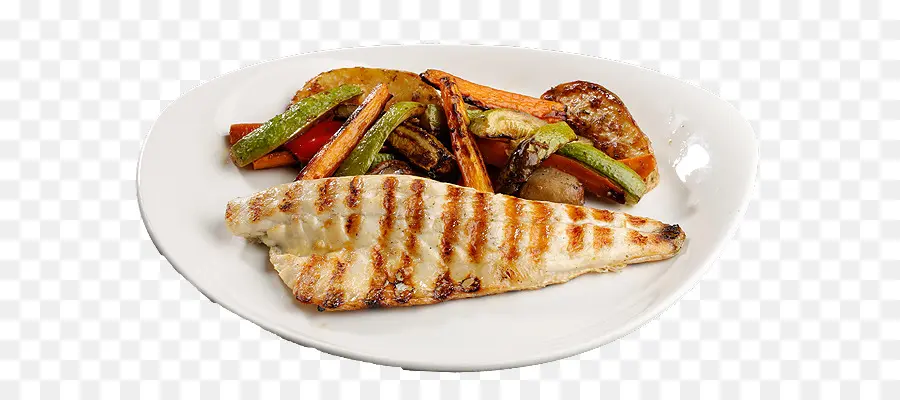 Peixe Grelhado，Vegetais PNG