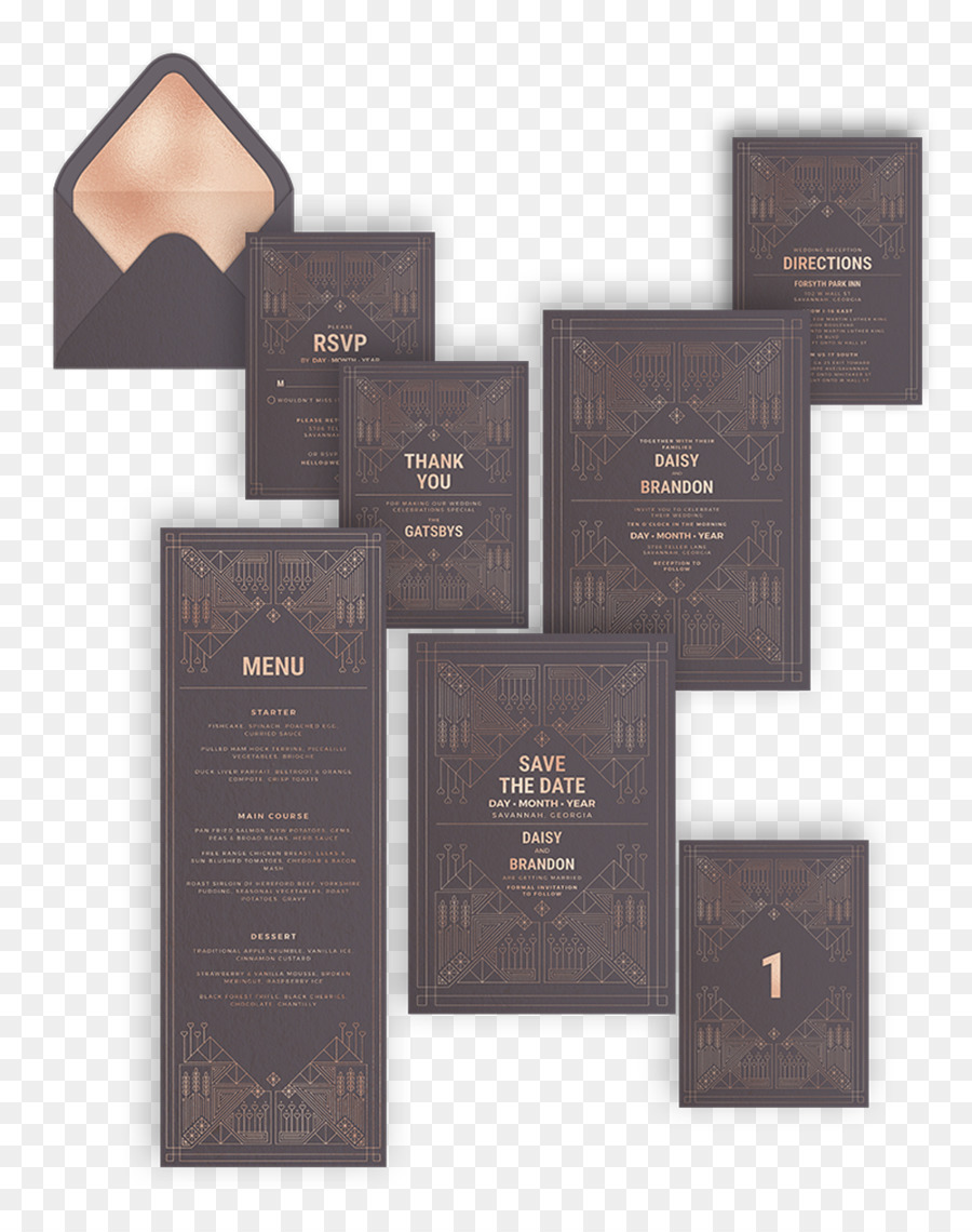 Conjunto De Convite De Casamento，De Rsvp PNG