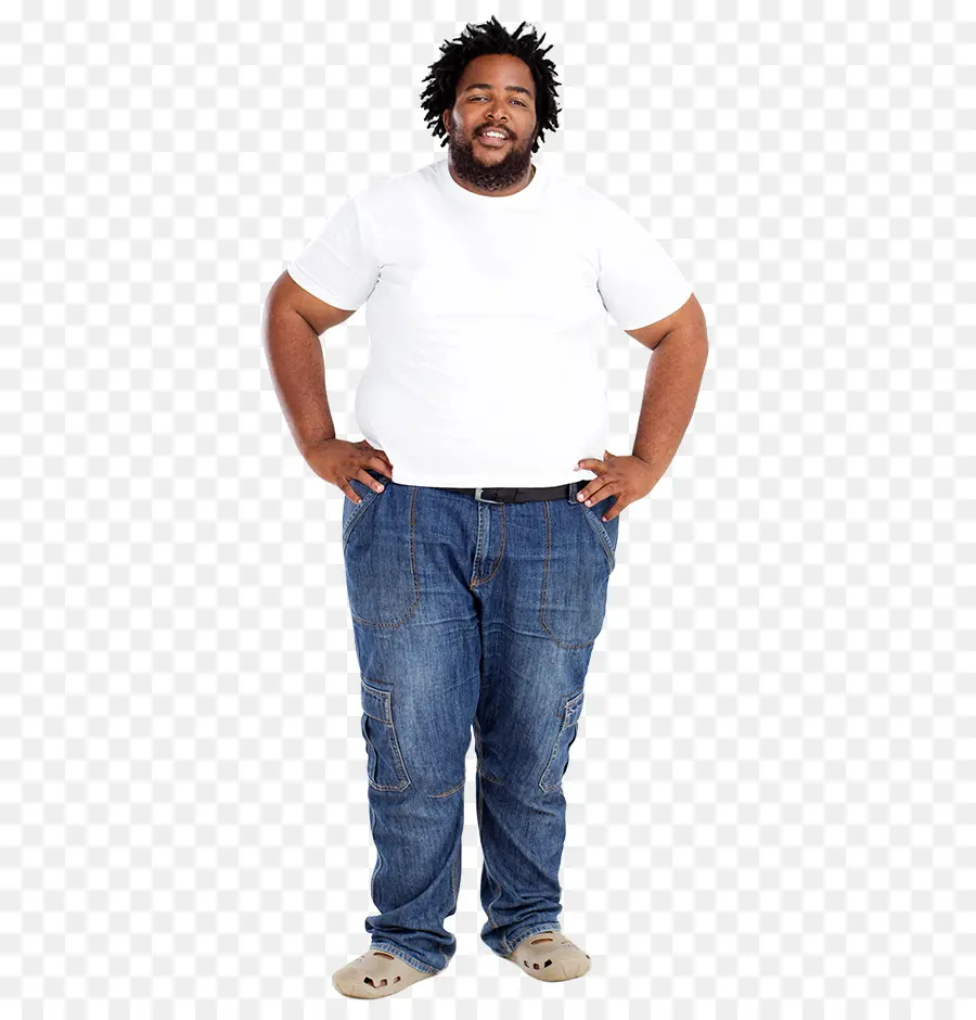 Homem De Camiseta Branca，Jeans PNG