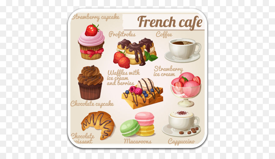 Menu De Café Francês，Sobremesas PNG