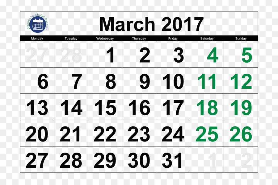 Calendário De Março De 2017，Datas PNG