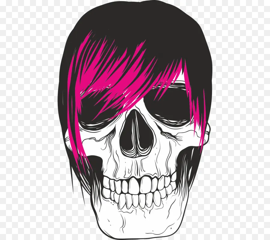 Caveira Com Cabelo，Cabelo PNG