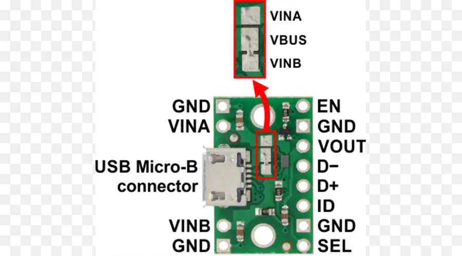 Placa De Conector Usb Micro B，Circuito PNG