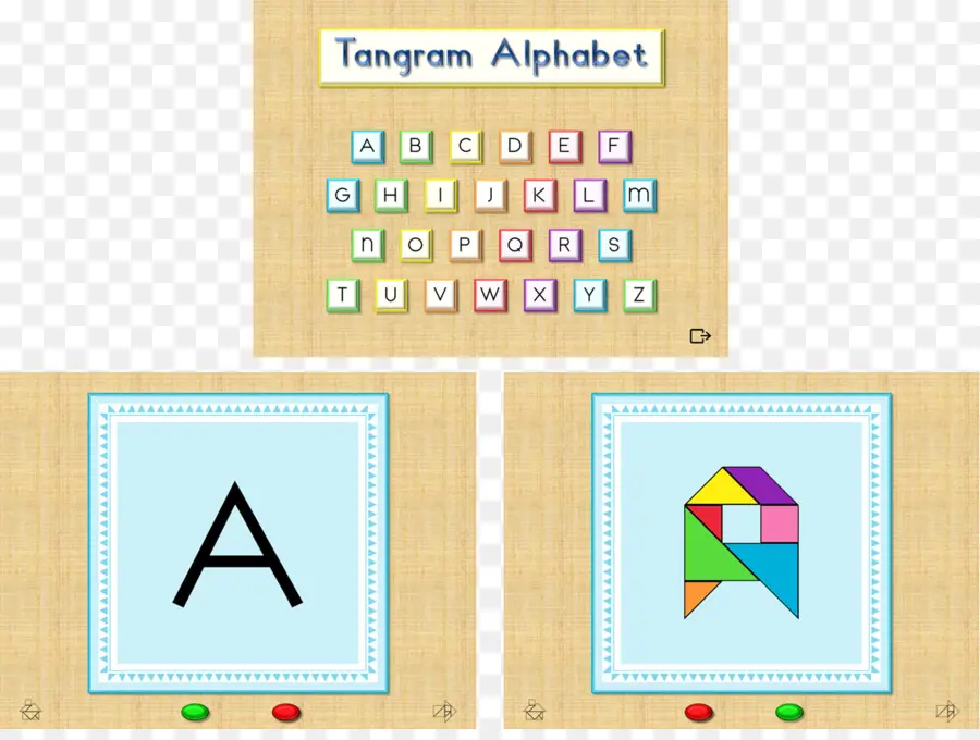 Alfabeto Tangram，Quebra Cabeça PNG