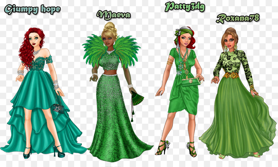 Bonecas Da Moda，Vestidos Verdes PNG