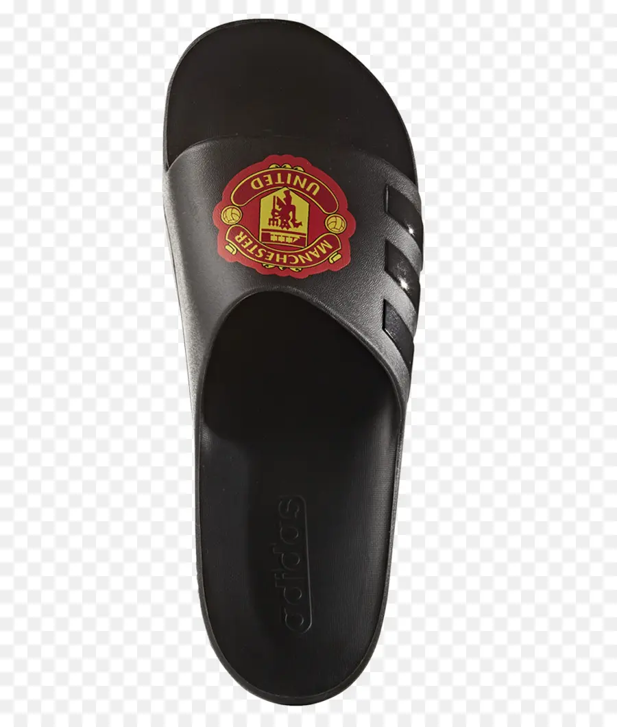 Slide Preto Com Logotipo Do Manchester United，Sandália PNG