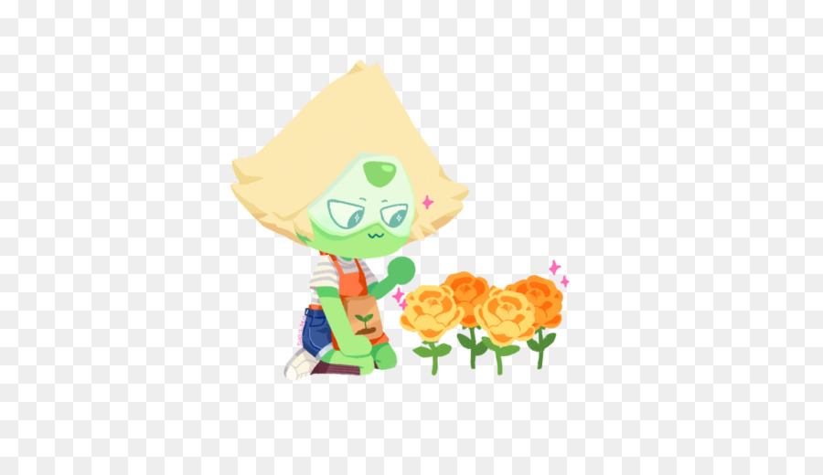 Personagem De Desenho Animado Com Flores，Bonitinho PNG