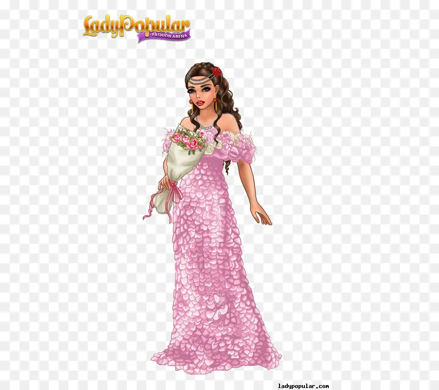 Vestido Rosa，Mulher PNG