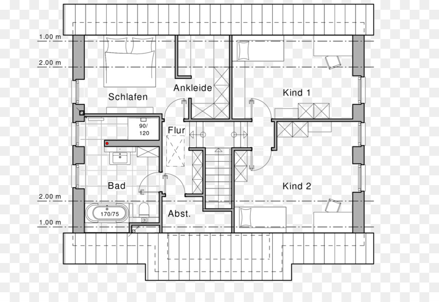 Piso Plano，Telhado De Duas águas PNG