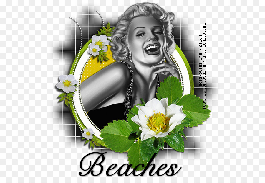 Marilyn Monroe，Design Floral PNG