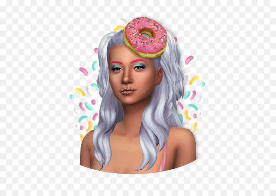 Mulher Com Chapéu Donut，Rosquinha PNG