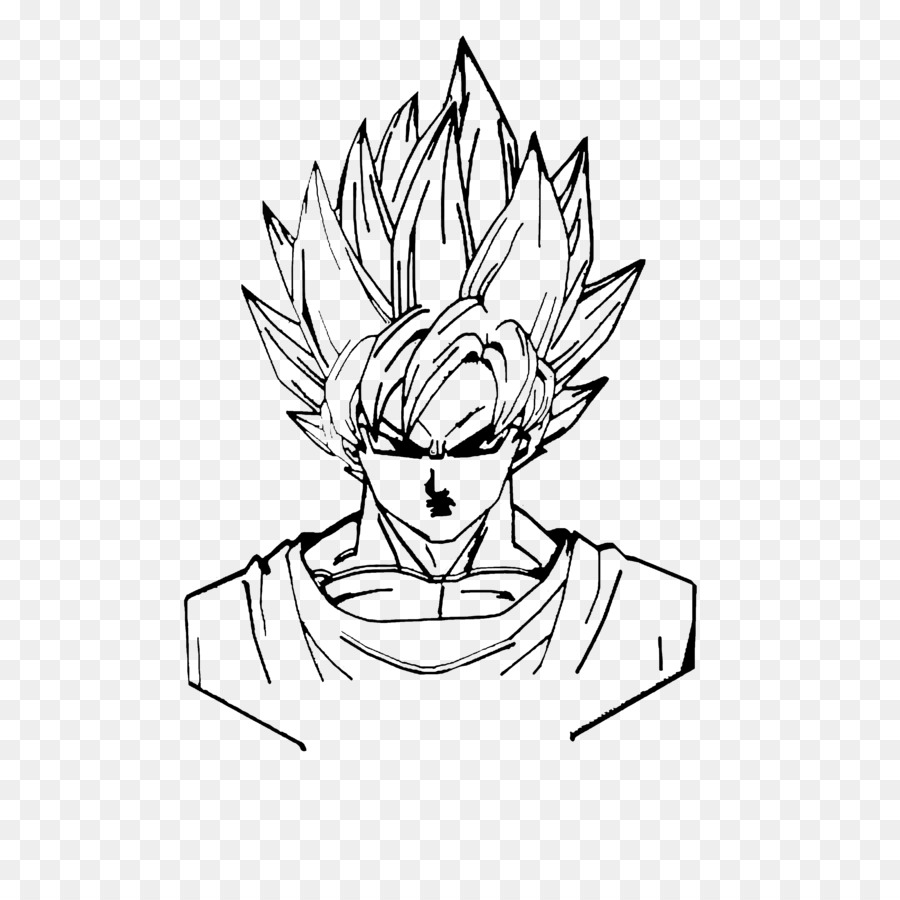 Goku preto e branco linha arte desenho, goku, ângulo, branco png