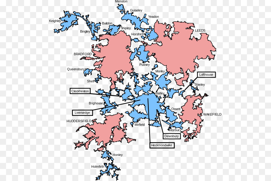 West Yorkshire área Urbana，Cleckheaton PNG