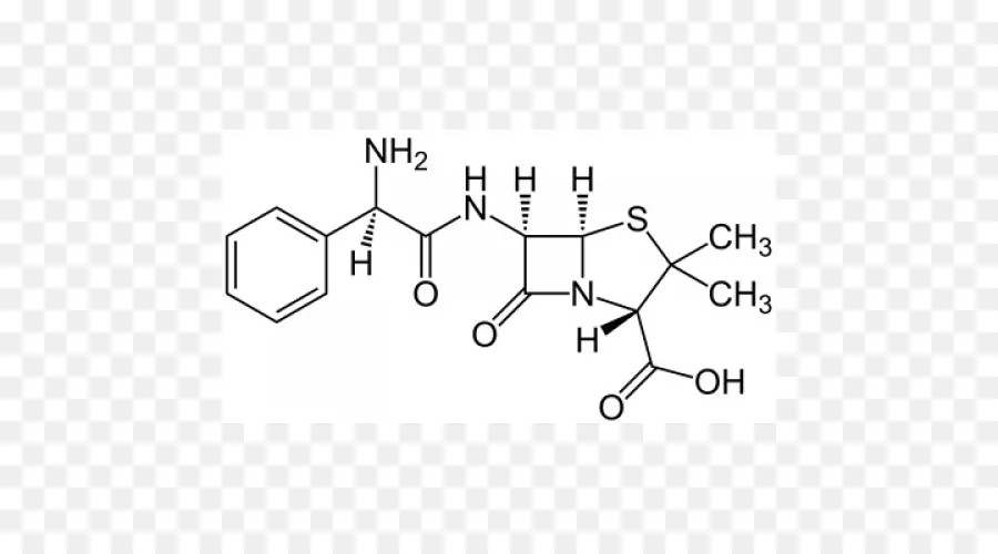 Ampicillin，Fórmula Química PNG