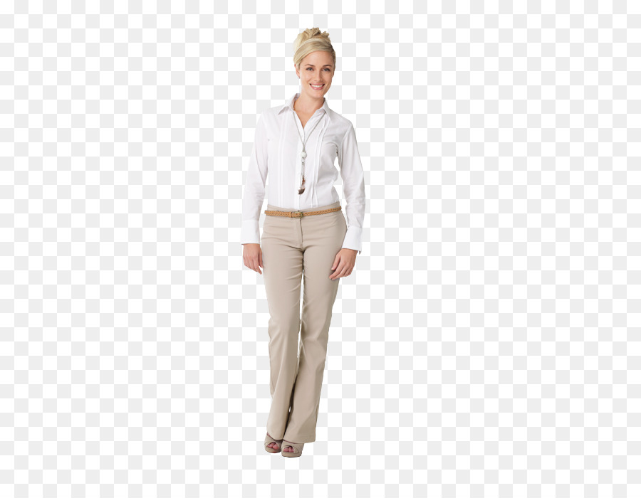 Mulher De Camisa Branca，De Pé PNG