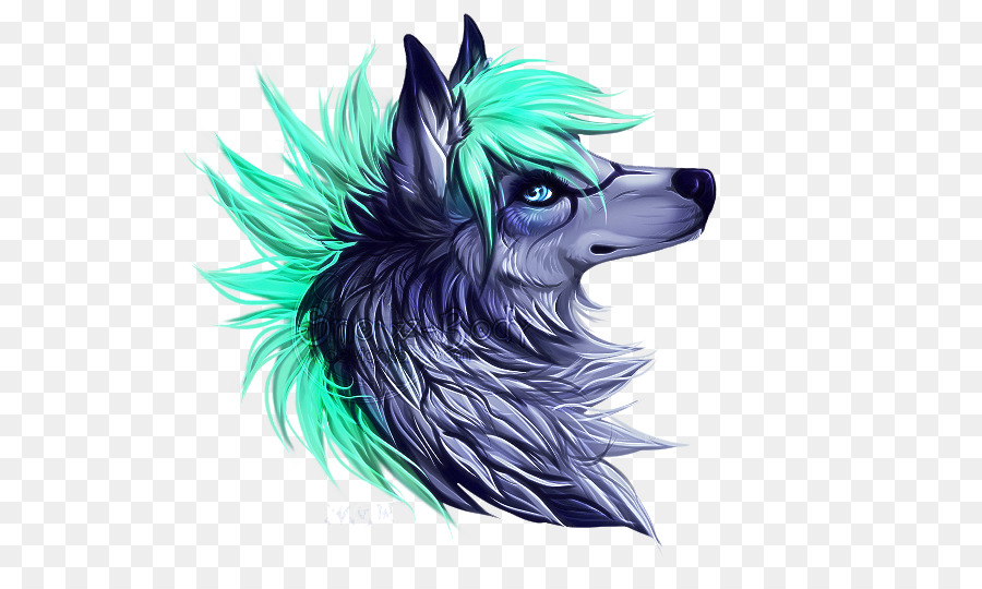 Lobo Com Cabelo Verde，Lobo PNG