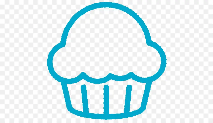 Contorno De Cupcake，Azul PNG