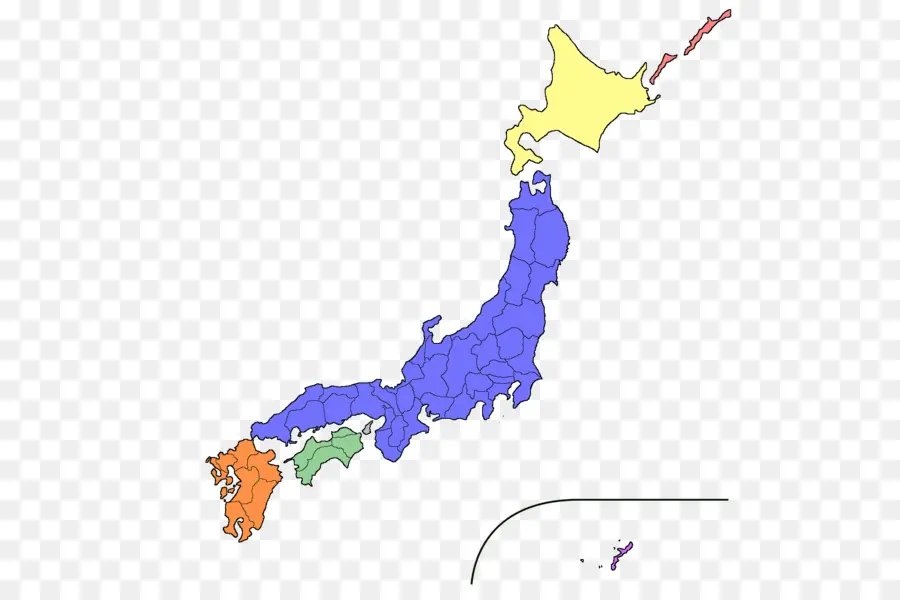 Mapa Do Japão，Regiões PNG