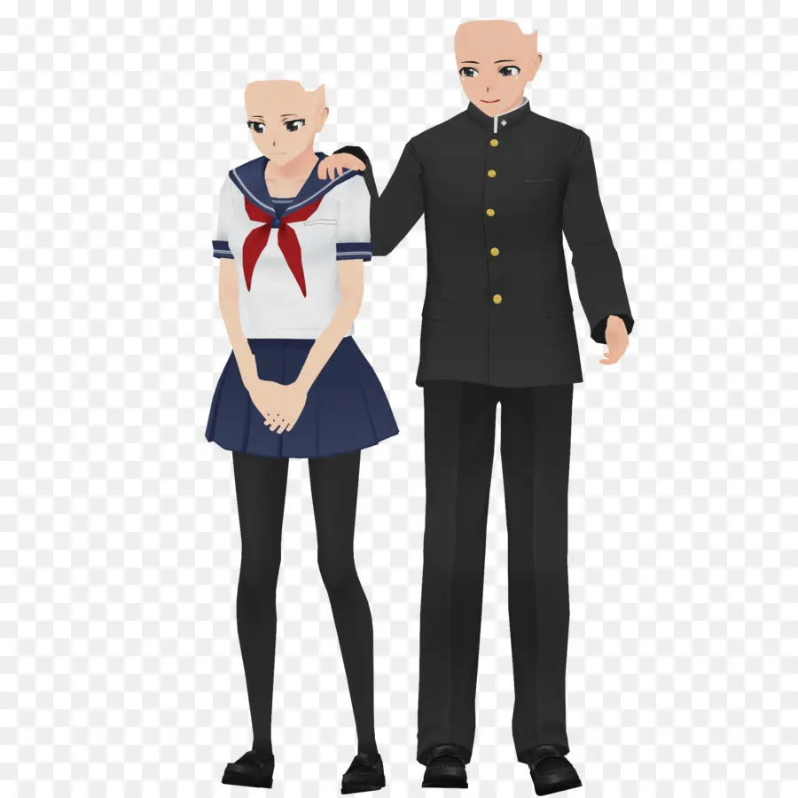 Personagens De Anime，Uniforme Escolar PNG