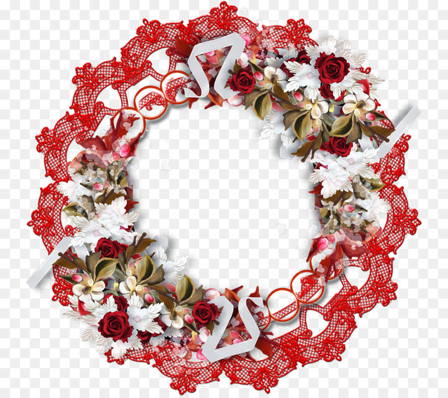 Guirlanda Floral，Vermelho PNG