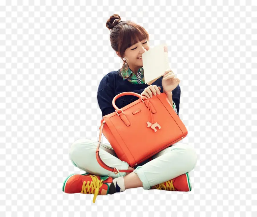 Mulher Com Bolsa Laranja，Bolsa PNG