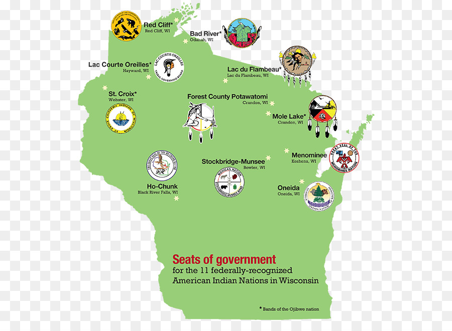 Mapa Wisconsin，Nações Indígenas Americanas PNG