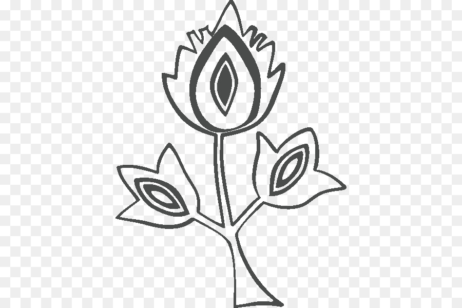 Contorno De Tulipa，Simples PNG