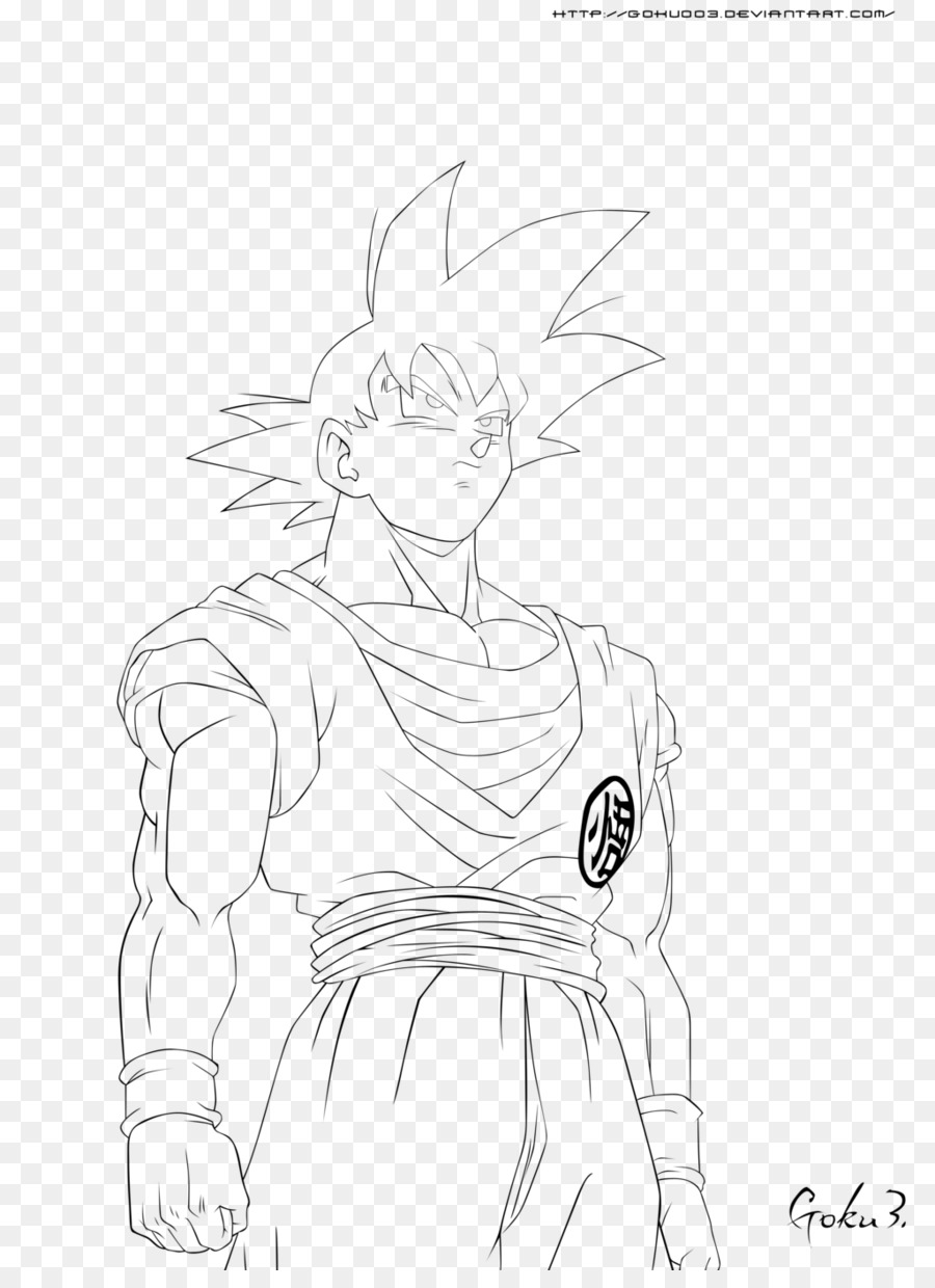 Goku, Arte De Linha, Desenho png transparente grátis