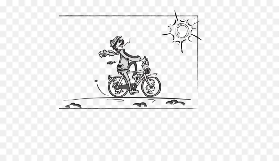 Doodle De Bicicleta，Desenho Animado PNG