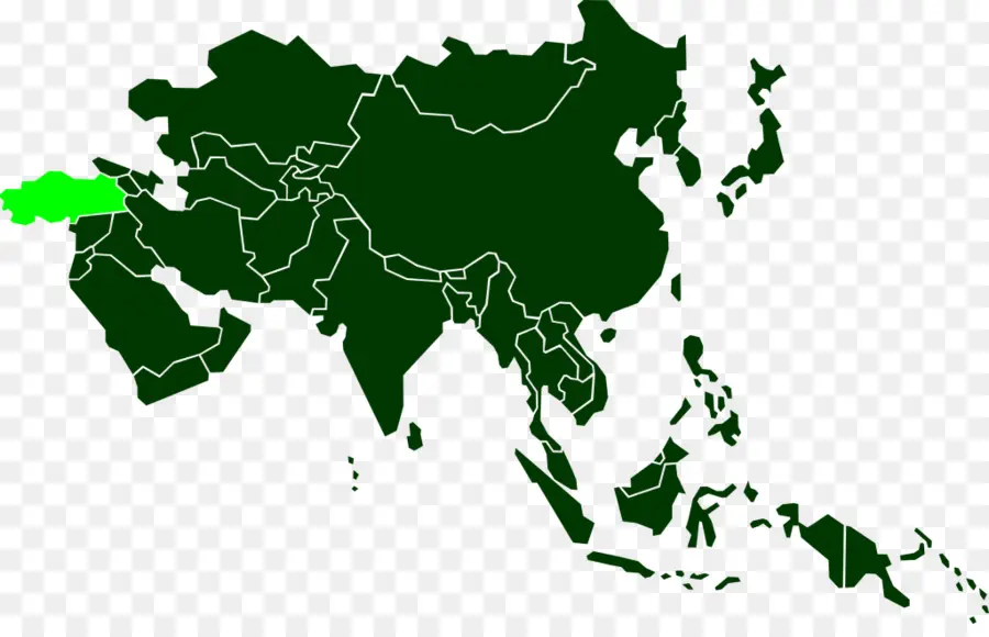 ásia，World Map PNG