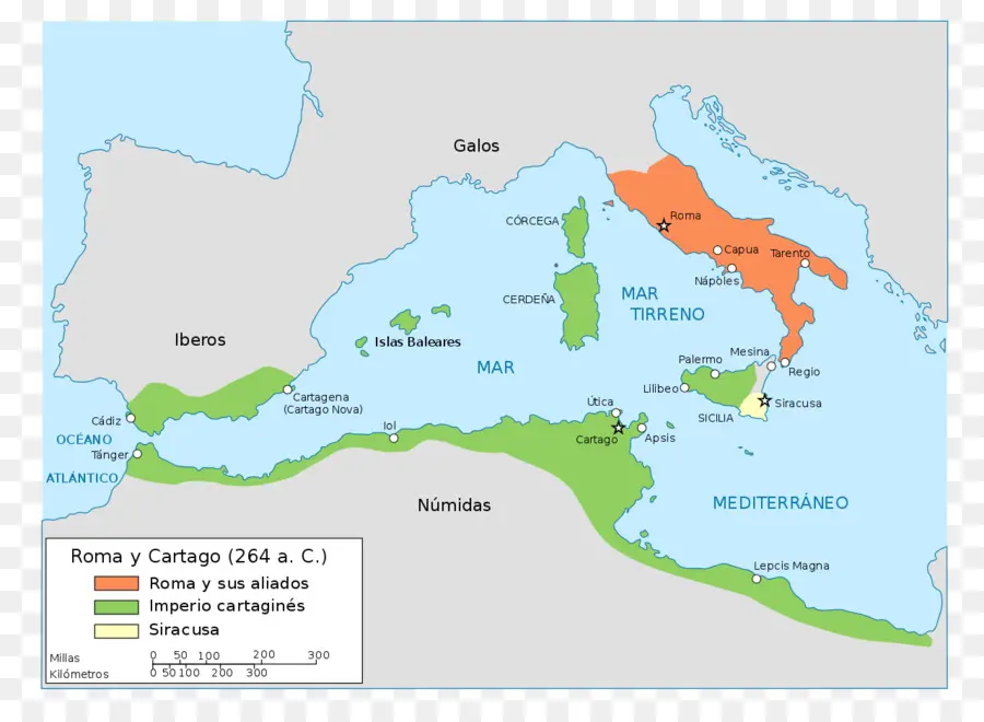 Mapa De Roma E Cartago，Histórico PNG