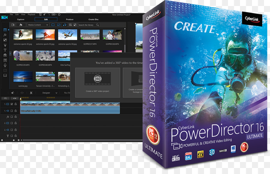 Powerdirector 16，Edição De Vídeo PNG