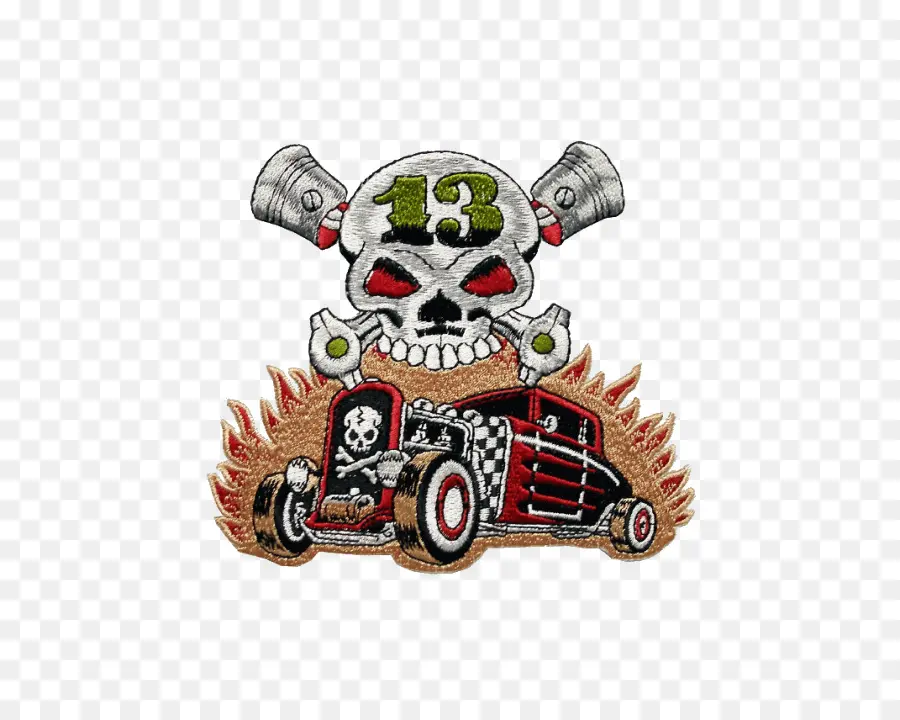 Patch De Caveira E Hot Rod，Crânio PNG