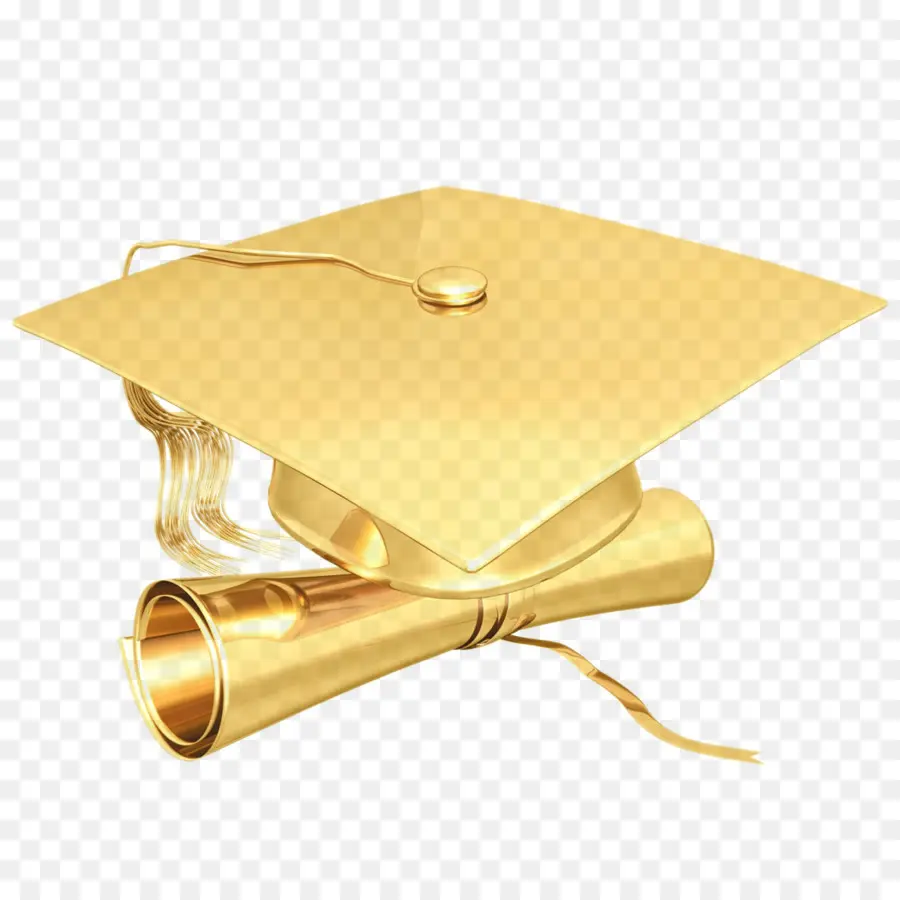 Boné Dourado De Formatura，Diploma PNG