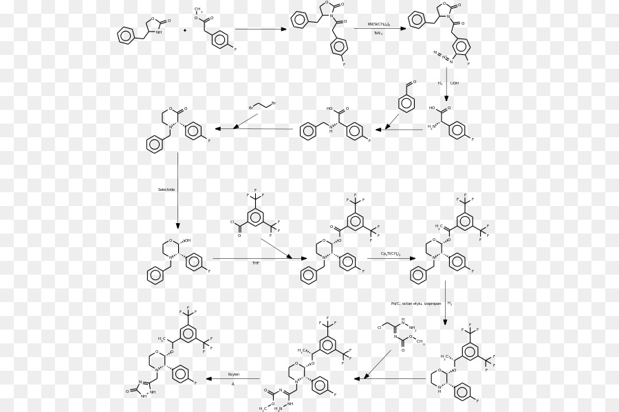 Aprepitant，Síntese Química PNG