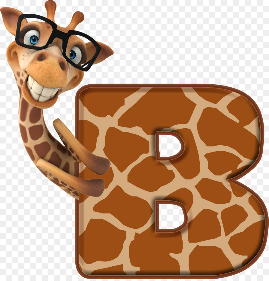 Girafa Com Letra B，Alfabeto PNG