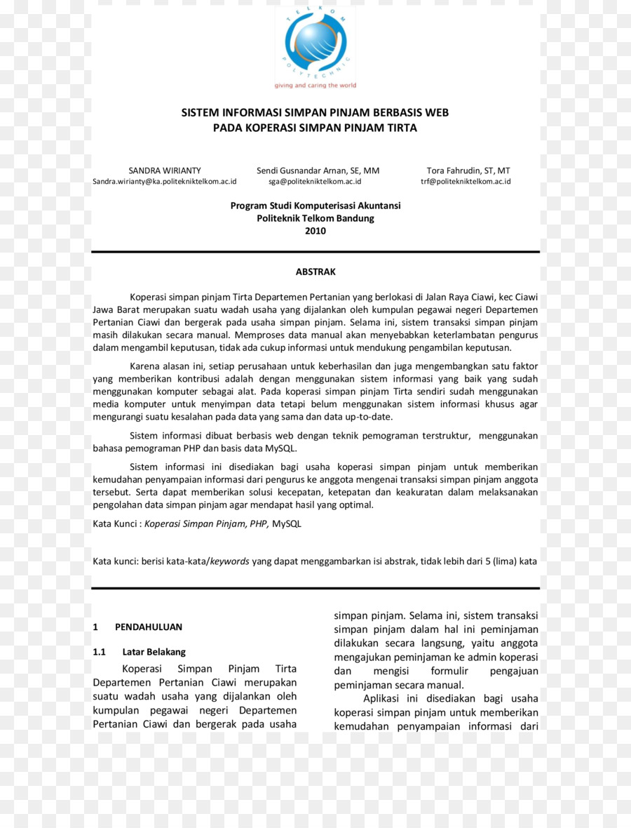 Documento，Telkom Politécnico PNG