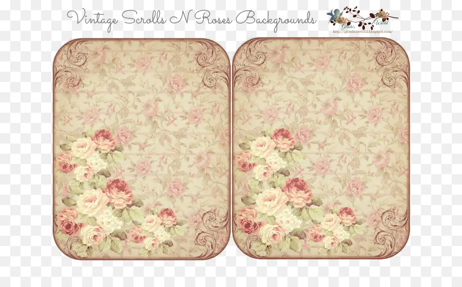 Fundo Floral Vintage，Rosas PNG