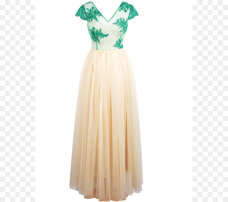 Vestido Elegante，Verde PNG