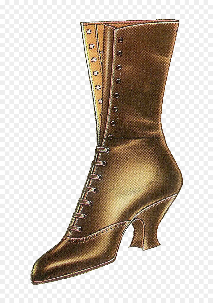 Bota Vitoriana Preta，Vintage PNG