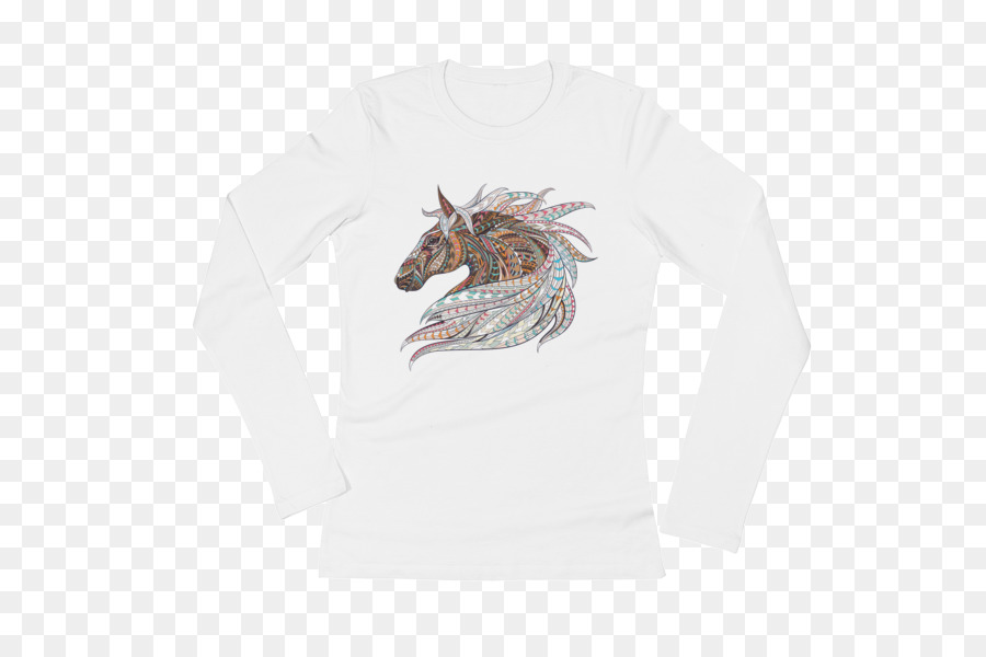 Camisa Branca Com Desenho De Cavalo，Vestuário PNG