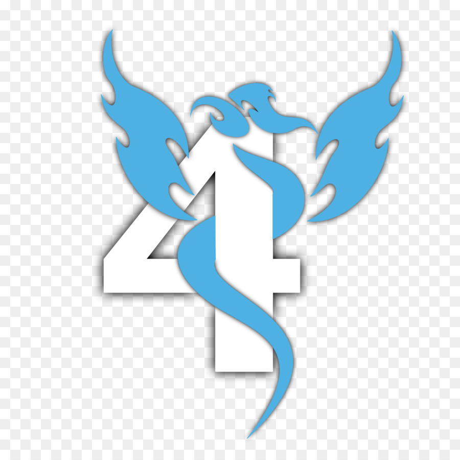 Número 4，Azul PNG