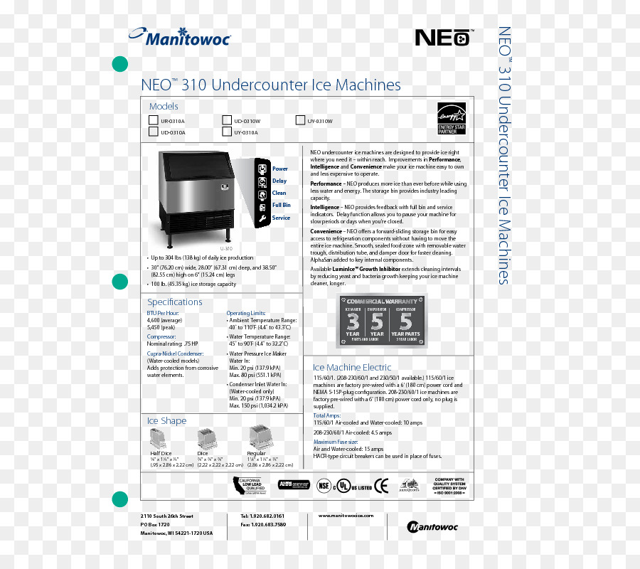 A Manitowoc Empresa，Fabricantes De Gelo PNG