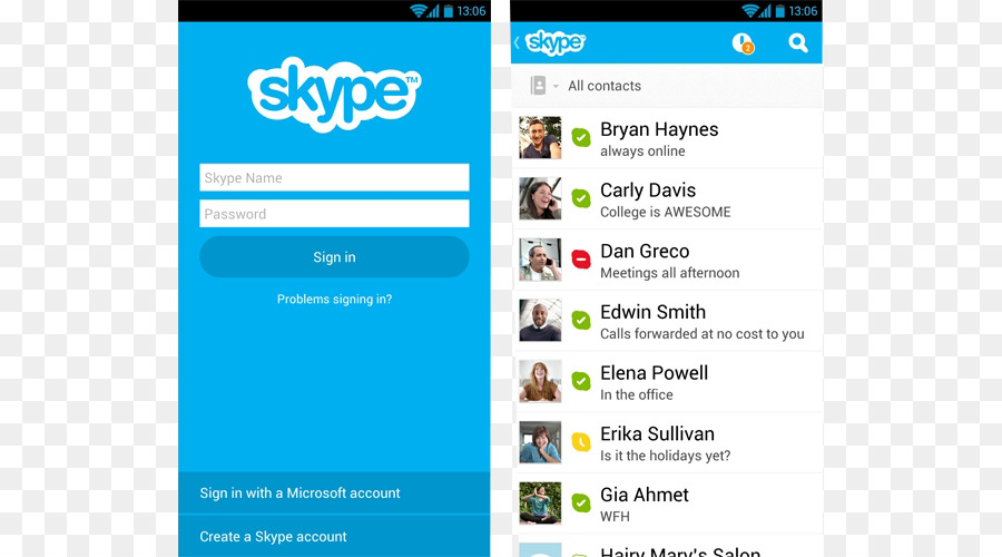 O Skype，Telemóveis PNG