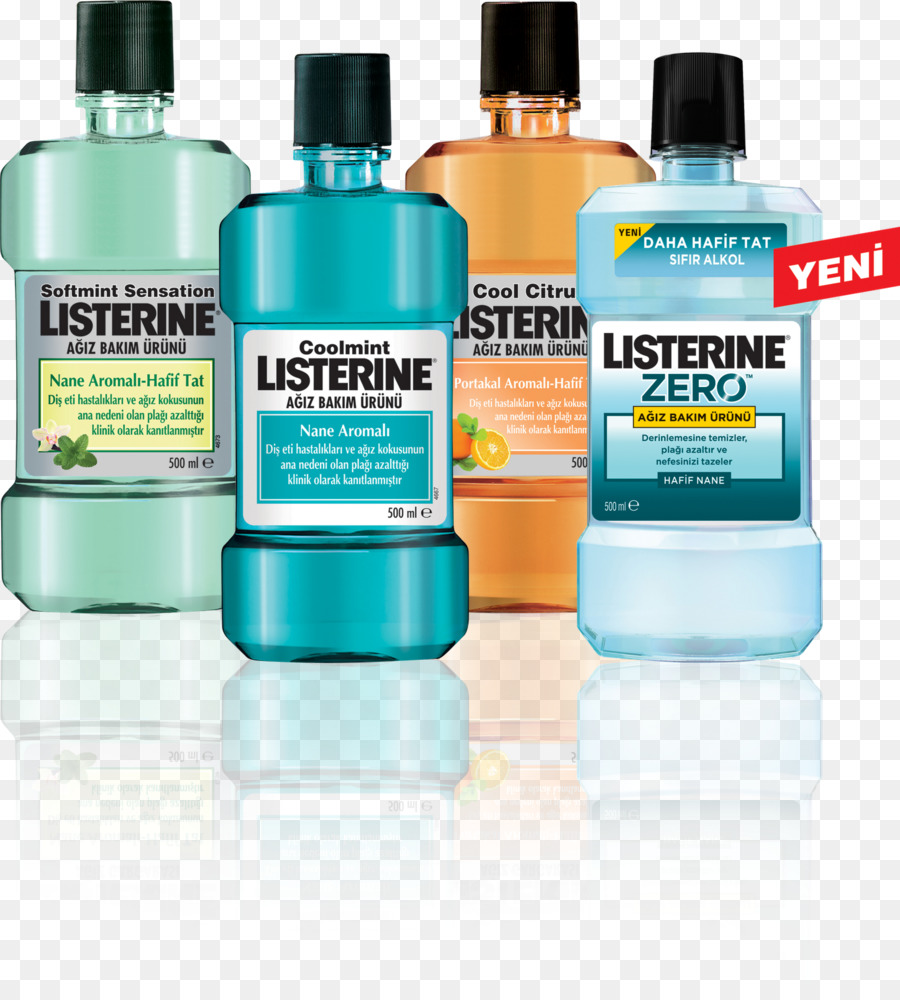 Frascos Listerine，Enxaguatório Bucal PNG