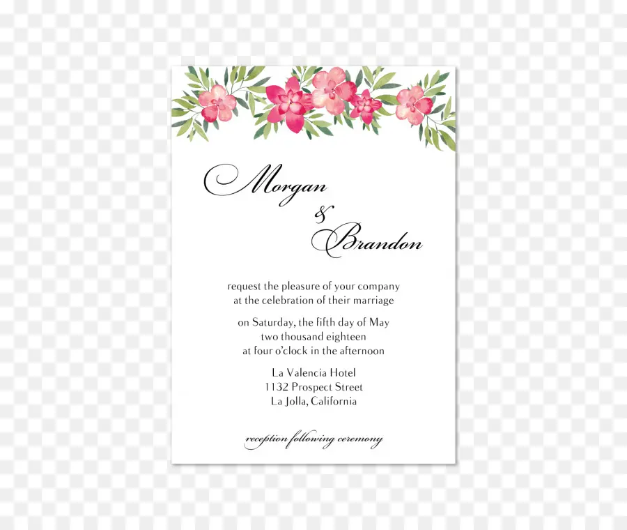 Convite De Casamento，Design Floral PNG