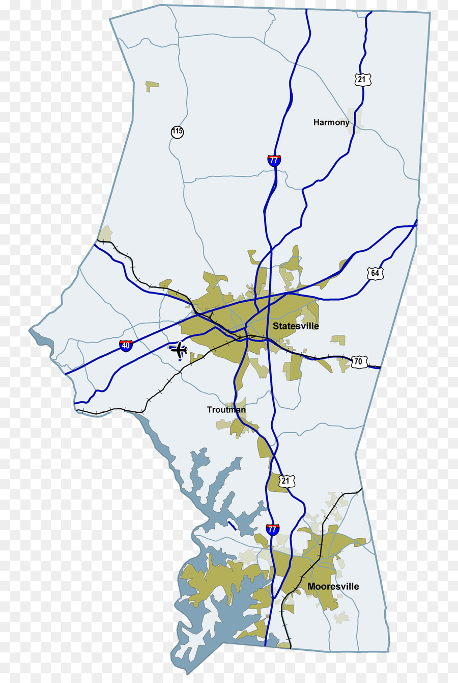 Lake Norman，Mapa PNG