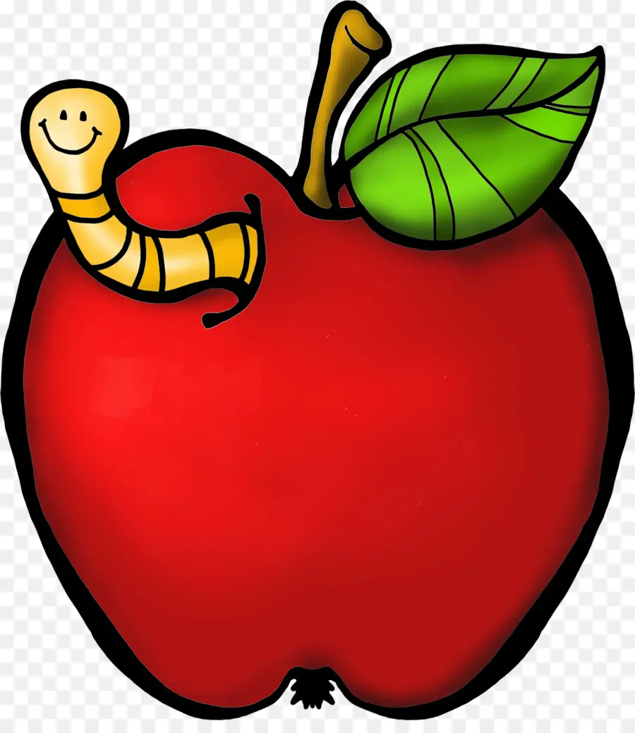 Maçã Com Minhoca，Fruta PNG