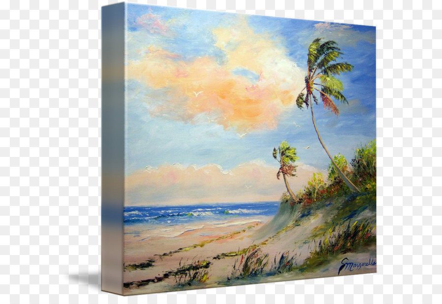 Pintura De Praia，Paisagem Marinha PNG