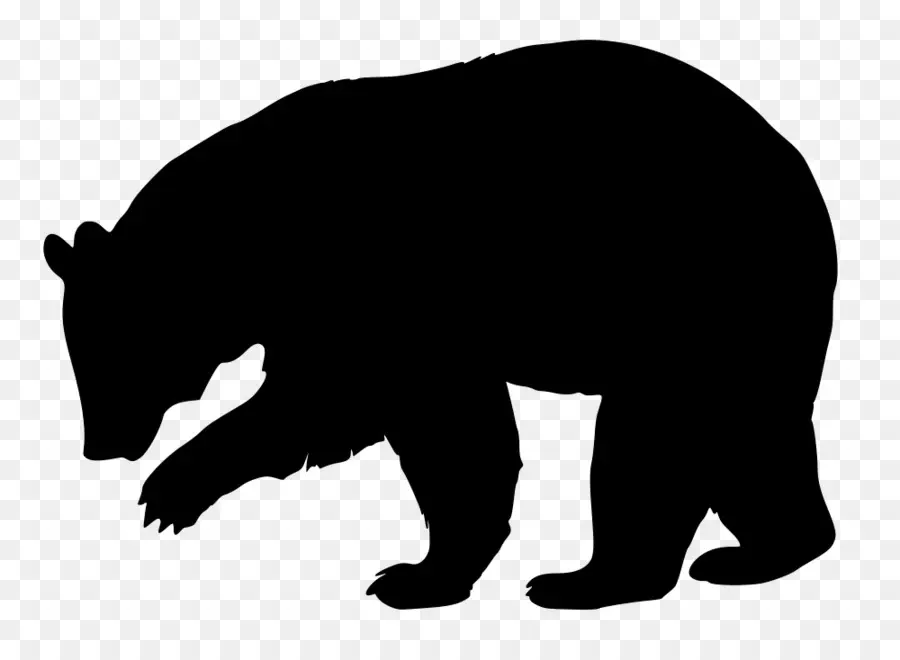 Silhueta De Urso Preto，Preto PNG